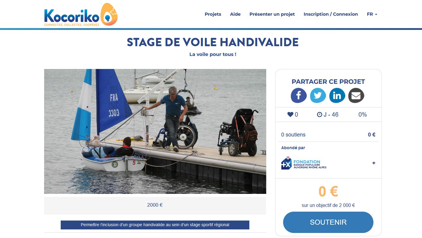 SOUTENEZ LE STAGE RÉGIONAL HANDIVALIDE !