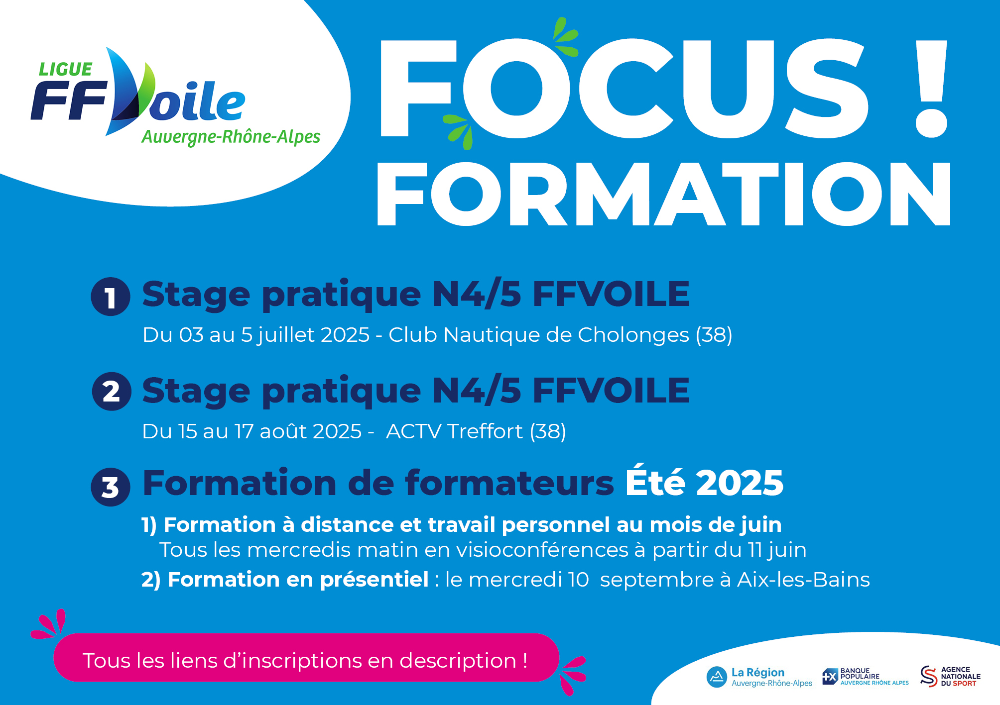 FOCUS ! 3 SESSIONS DE FORMATION